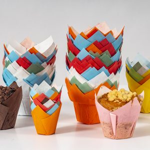 Tulip Kalıpları – Lale (tulip) kağıt muffin kalıbı, 220 °C’ye dayanıklı, görsel 3